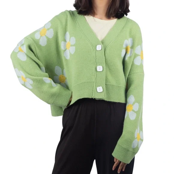 Dreams of Daisies Green Cardigan - Picture 1 of 8